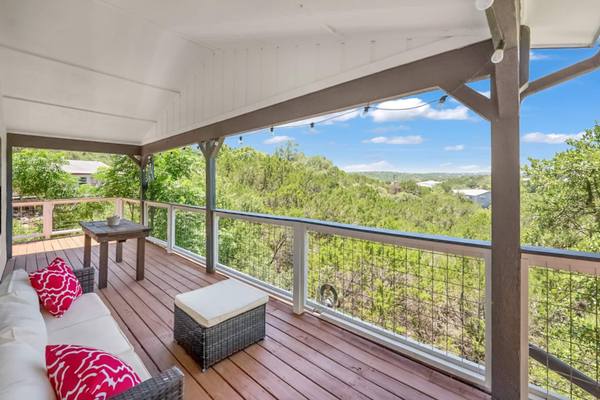 Covered porch lounge